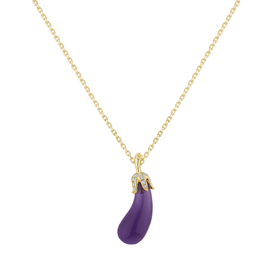 Diamond pendant with Amethyst Agnus