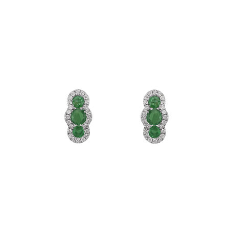 Diamond earrings with Emerald Nora