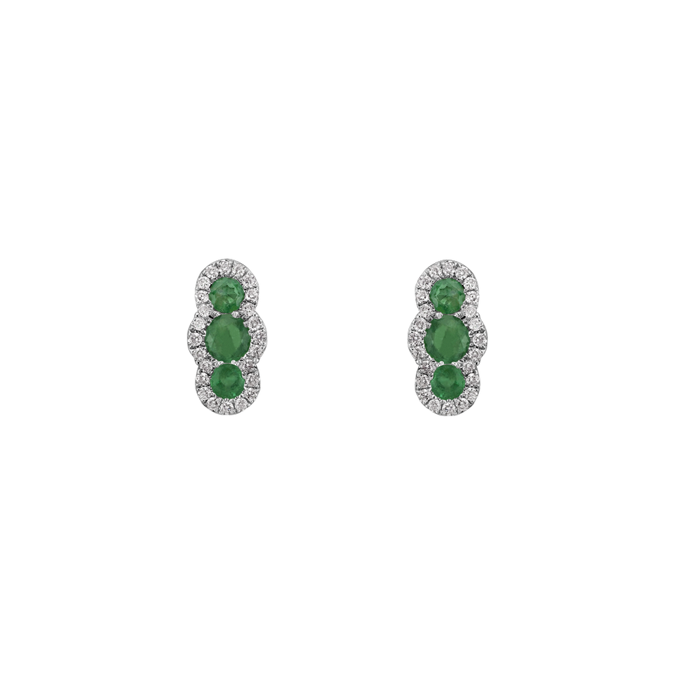 Diamond earrings with Emerald Nora