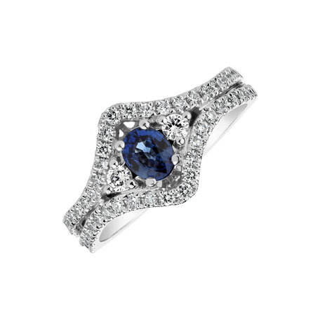 Diamond ring with Sapphire Viviana