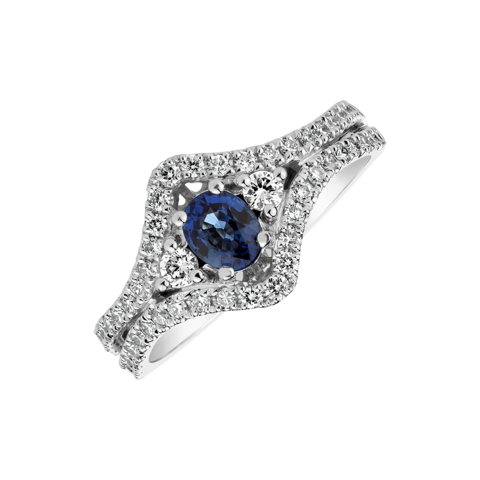 Diamond ring with Sapphire Viviana