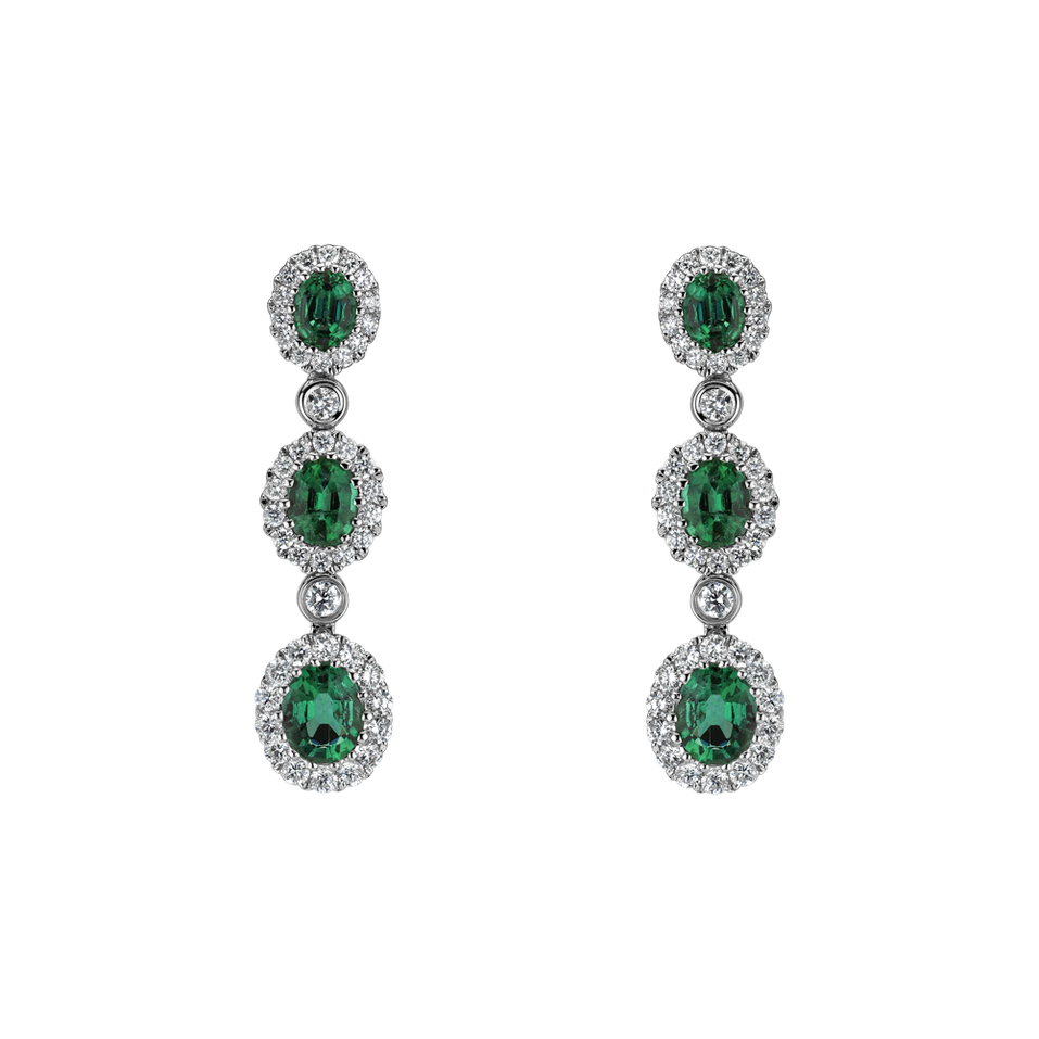 Diamond earrings and Emerald Starry Nocturne