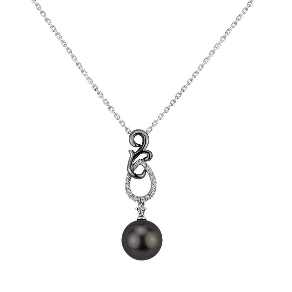 Diamond pendant with Pearl Infinite Reef