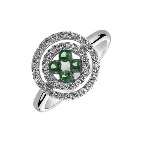 Diamond ring with Emerald Miracle Mythology