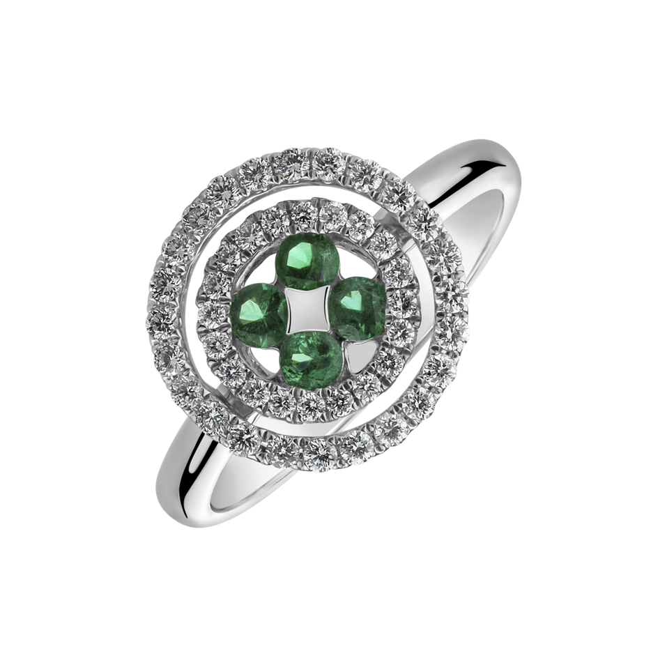 Diamond ring with Emerald Miracle Mythology