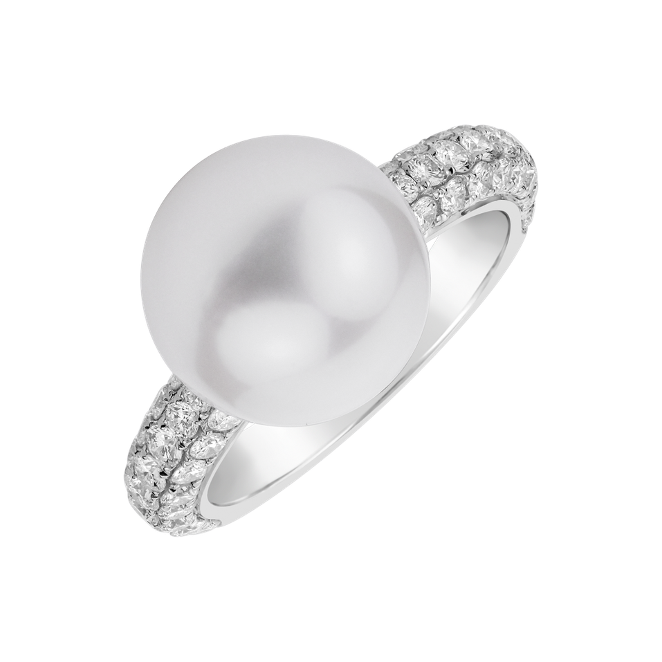 Diamond ring with Pearl Pearl Mirage