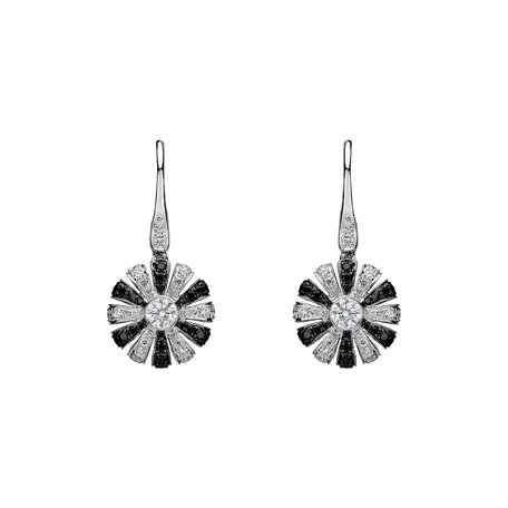 Earrings with black and white diamonds Ieva