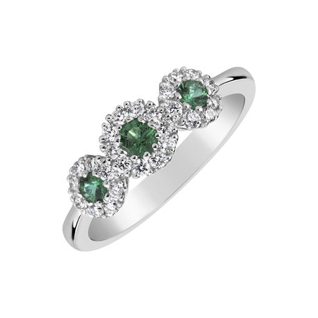 Diamond ring with Emerald Shannon