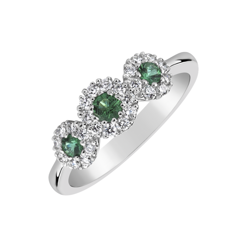 Diamond ring with Emerald Shannon