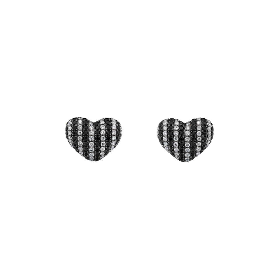 Earrings with black and white diamonds Lavinia