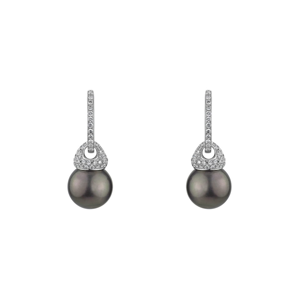 Diamond earrings with Pearl Lady Ocean