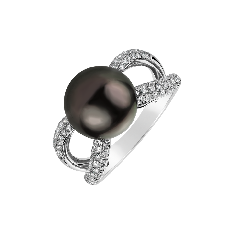 Diamond ring with Pearl Oceanela