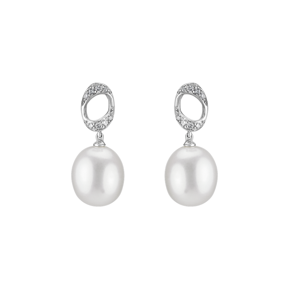 Diamond earrings with Pearl Merrigan