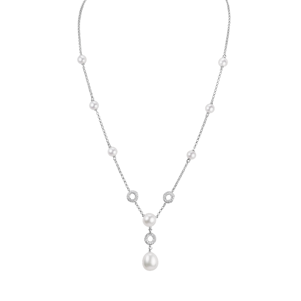 Diamond necklace with Pearl Leowel