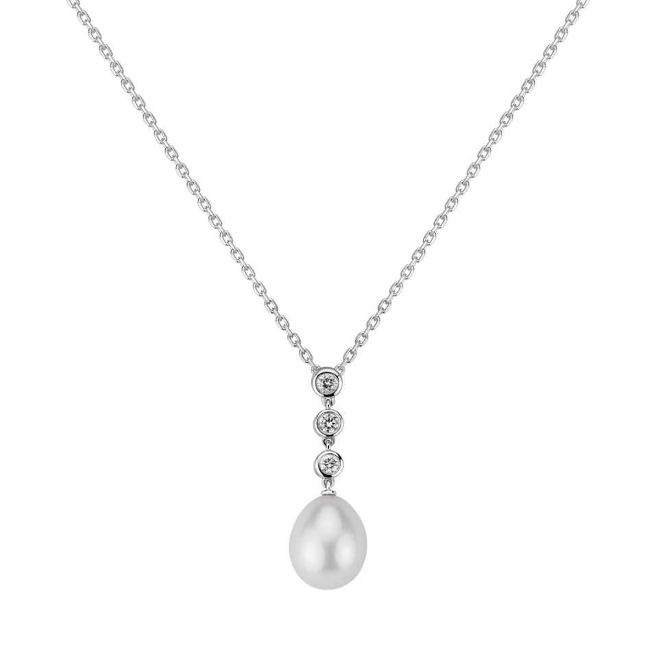 Diamond pendant with Pearl Lachesis