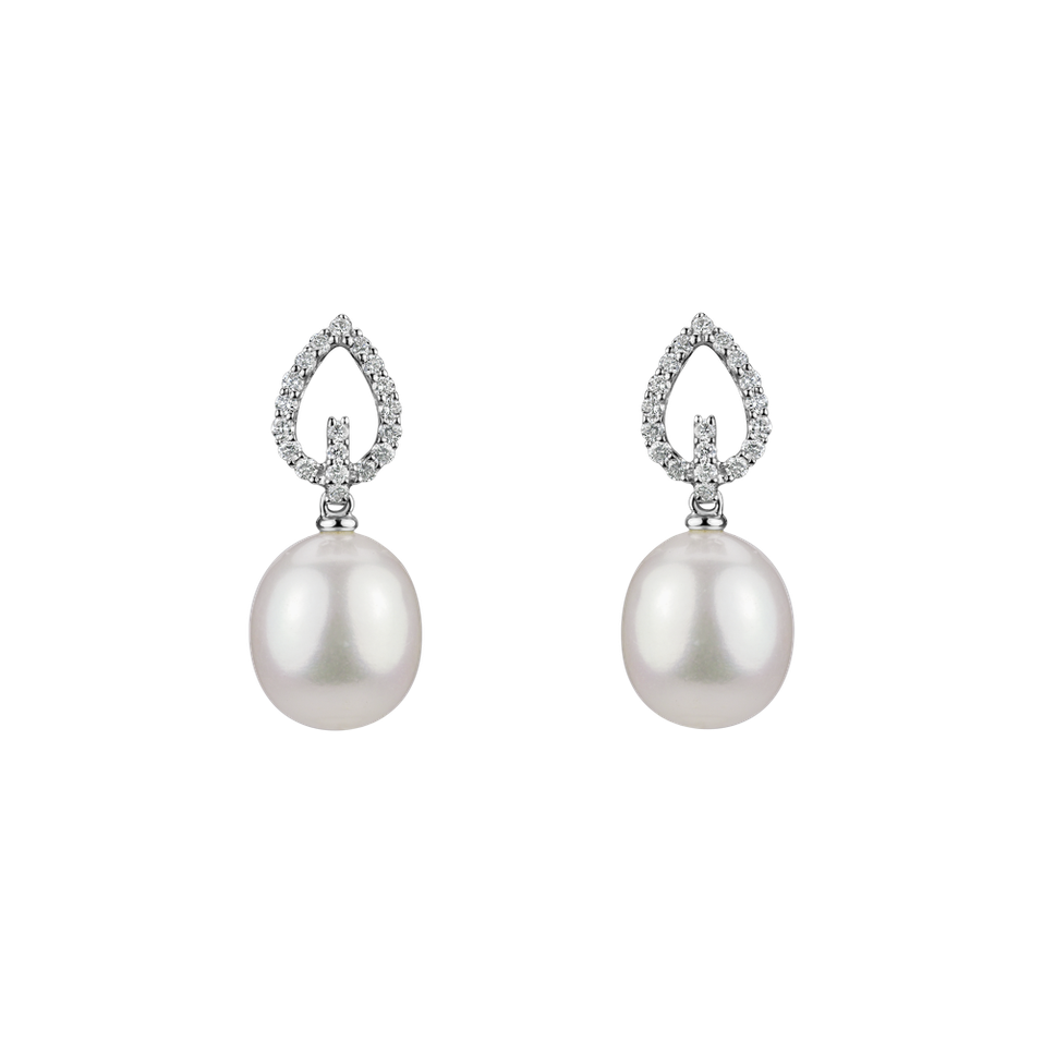 Diamond earrings with Pearl Mariangeles Coast