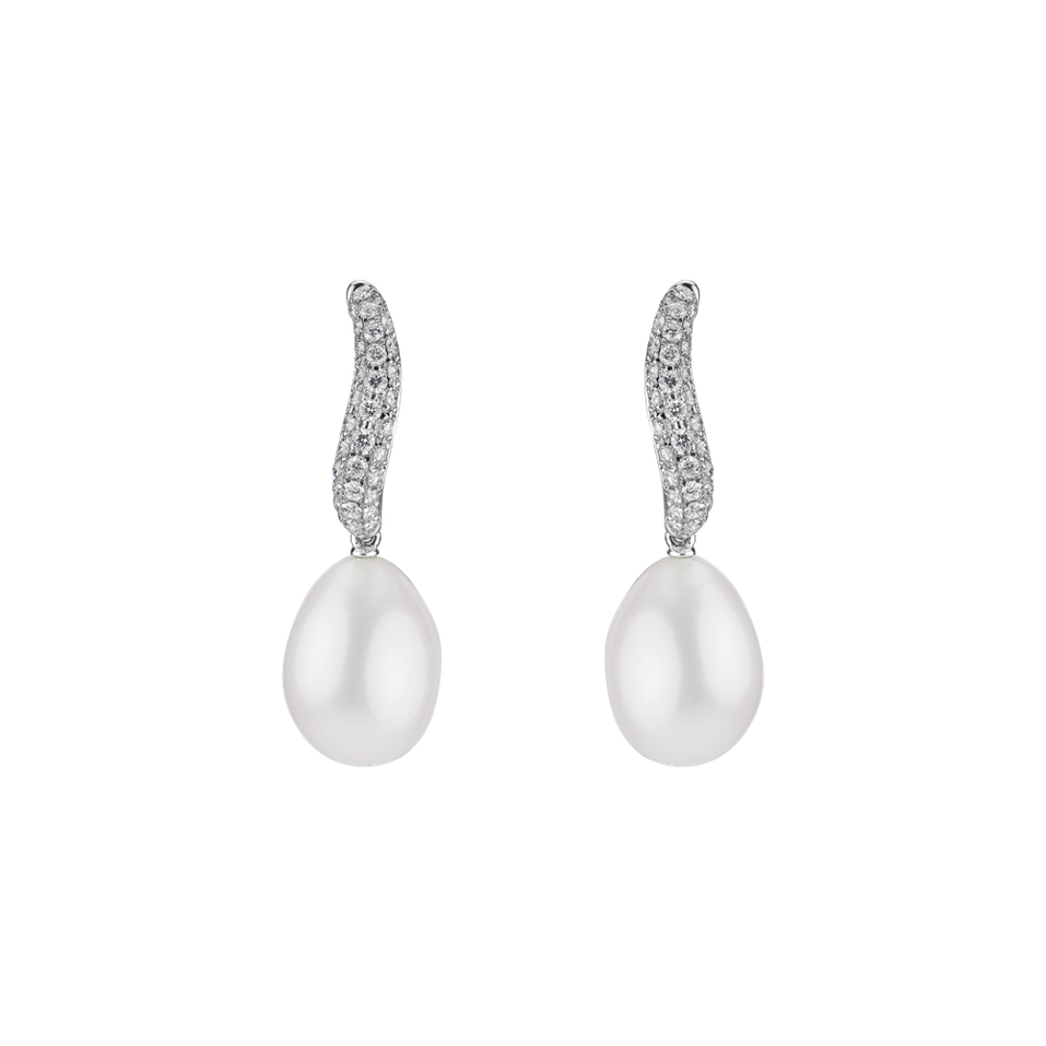 Diamond earrings with Pearl Coast for Margarita