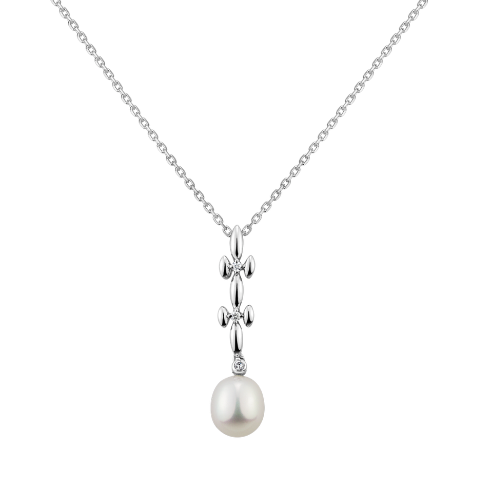 Diamond pendant with Pearl Cosmic Sea