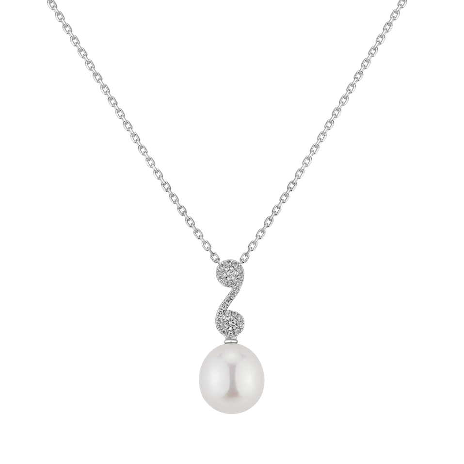 Diamond pendant with Pearl Mermaid Song