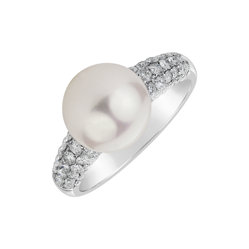 Diamond ring with Pearl Ocean Foam