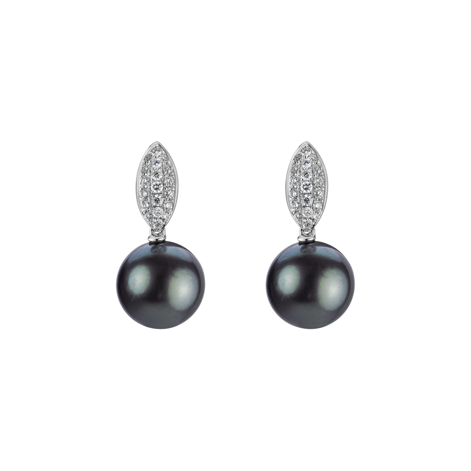 Diamond earrings with Pearl Celeste