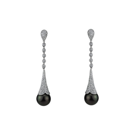 Diamond earrings with Pearl Underwater Hypnos