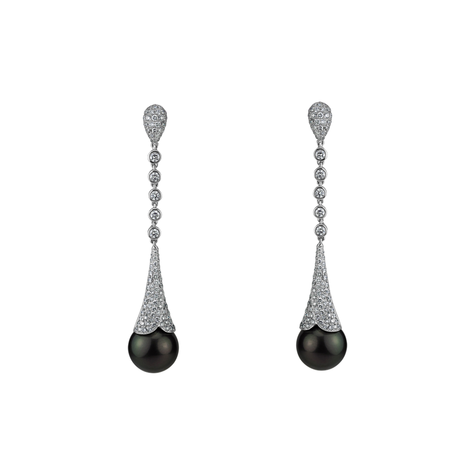 Diamond earrings with Pearl Underwater Hypnos