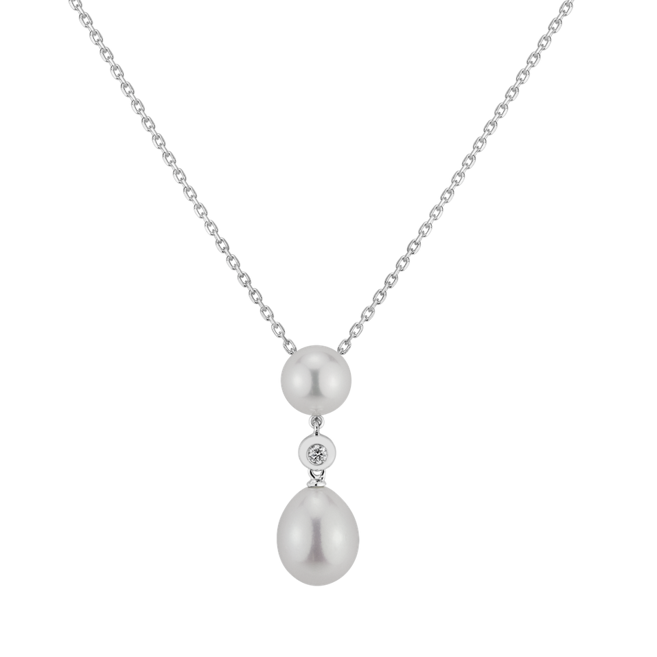 Diamond pendant with Pearl Cassiopeia Sea