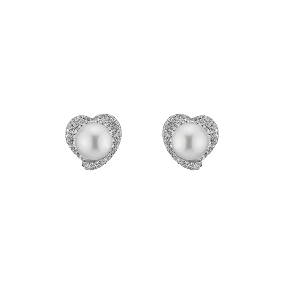 Diamond earrings with Pearl Lovely Sea