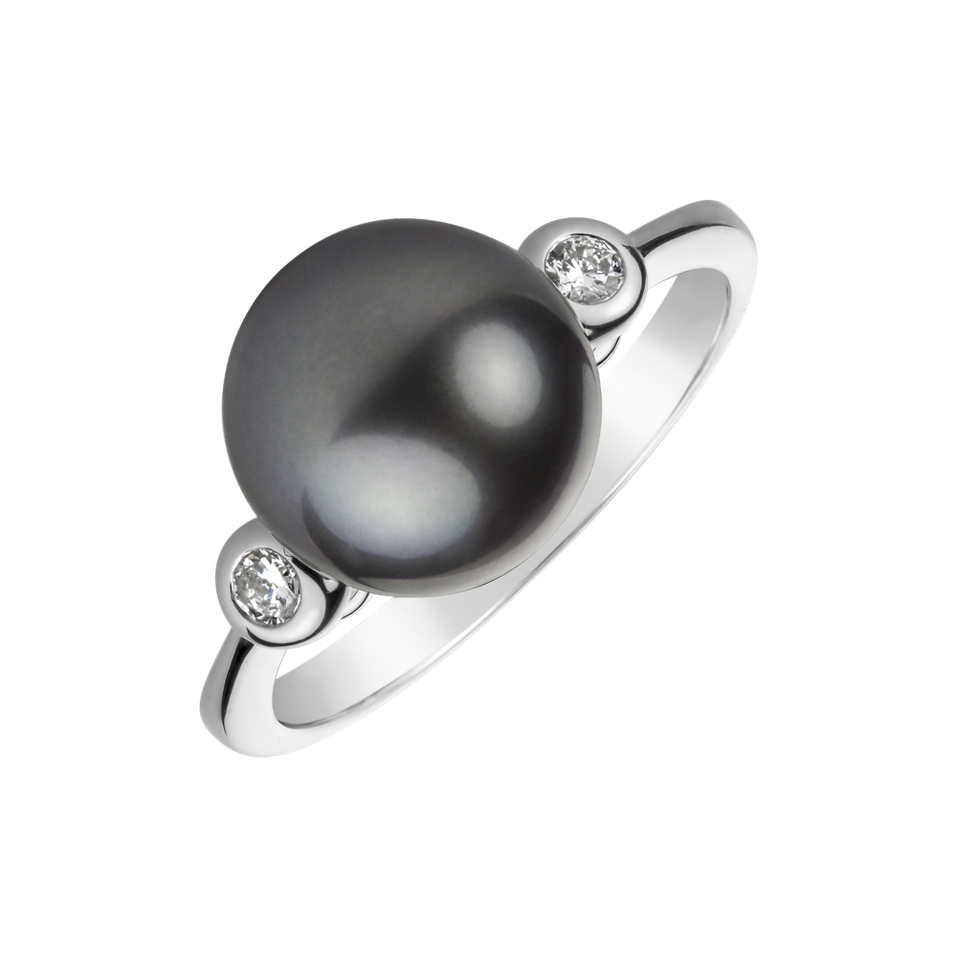 Diamond ring with Pearl Secret Shore