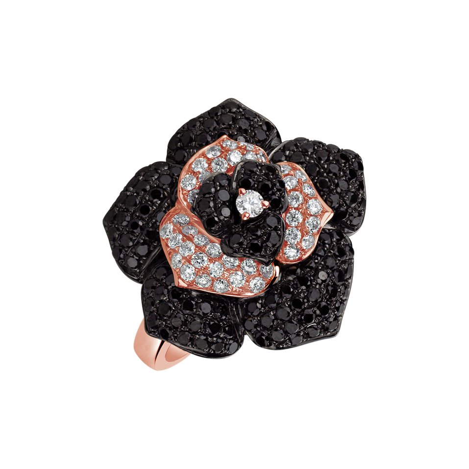 Ring with black and white diamonds Willodean