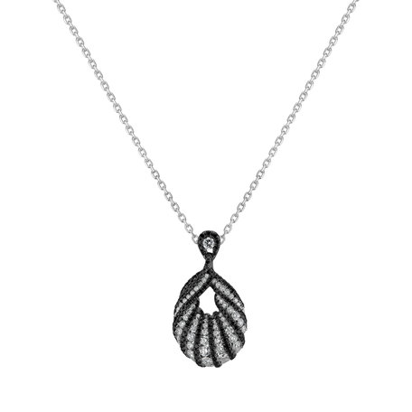 Pendant with black and white diamonds Sofia