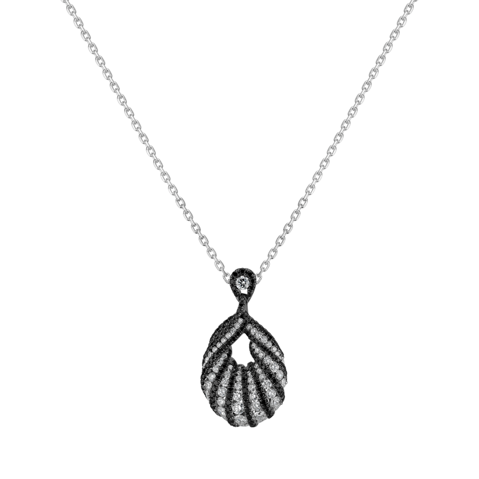 Pendant with black and white diamonds Sofia