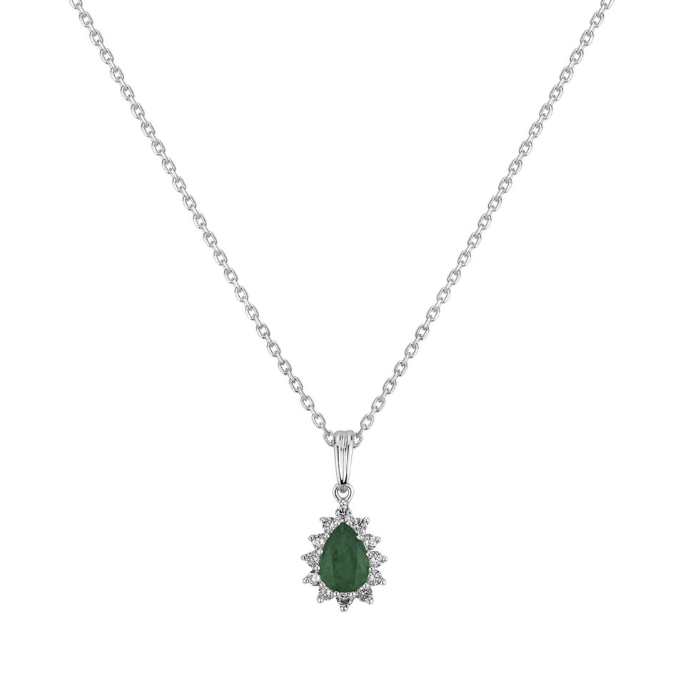 Diamond pendant with Emerald Space Splendor