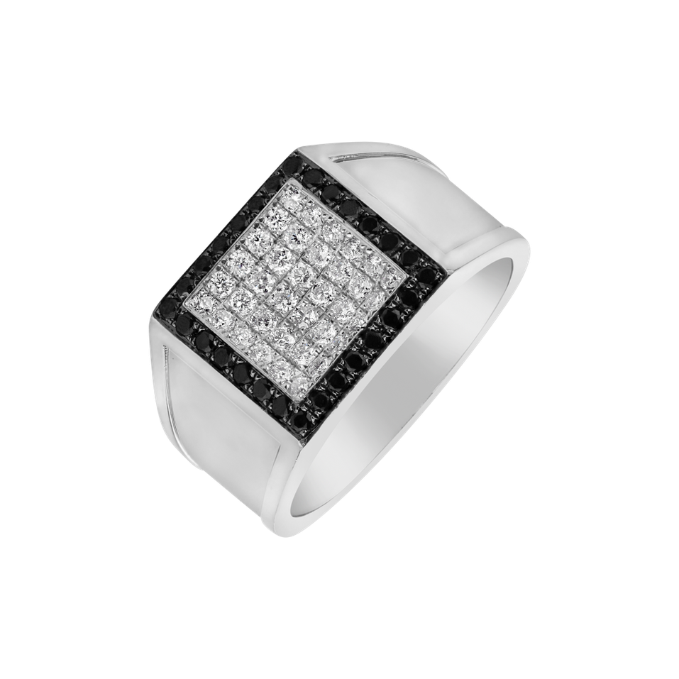 Ring with black and white diamonds Darrela