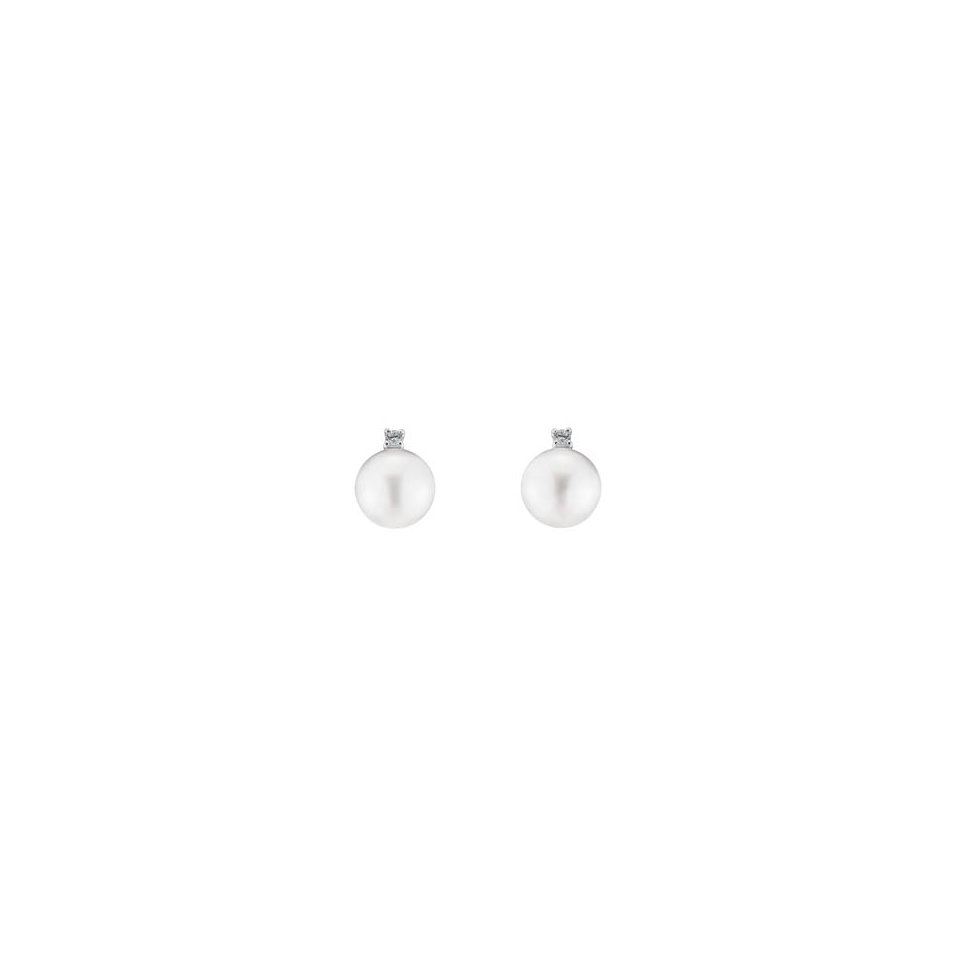 Diamond earrings with Pearl Moony Ocean