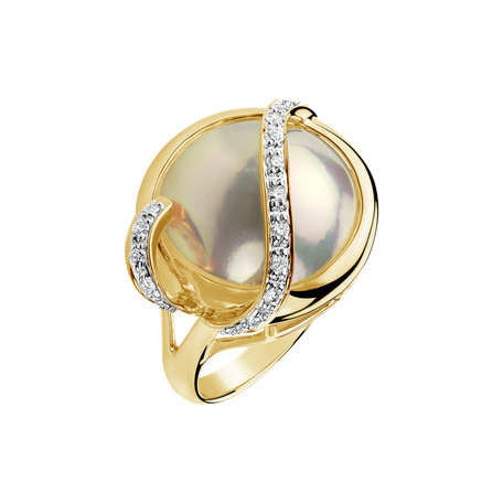 Diamond ring with Pearl Luxury Ocean