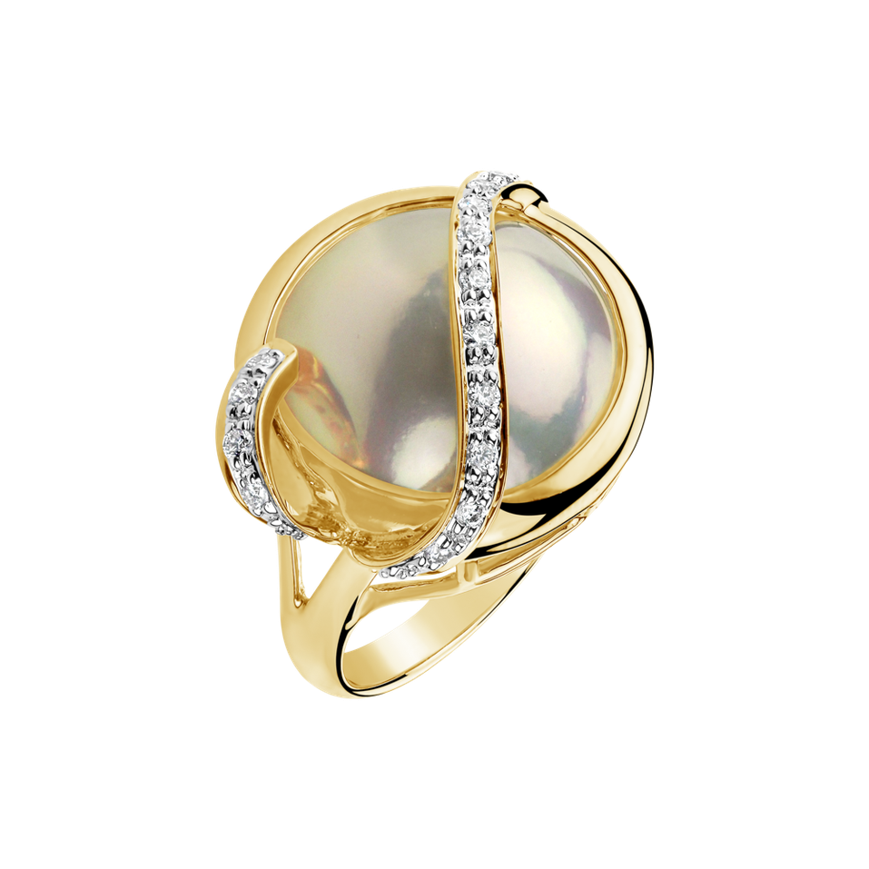 Diamond ring with Pearl Luxury Ocean