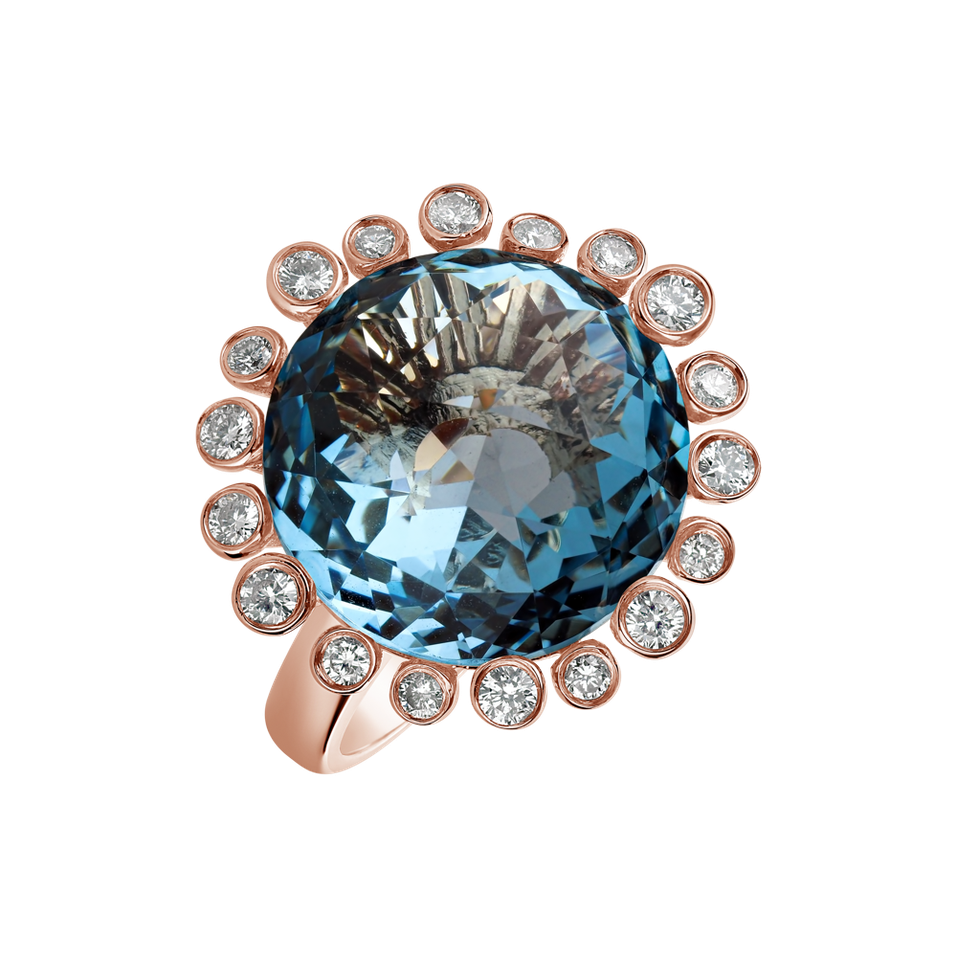 Diamond ring with Topaz Mina