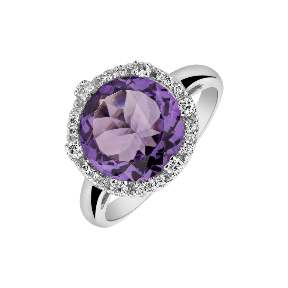 Diamond rings with Amethyst Feé