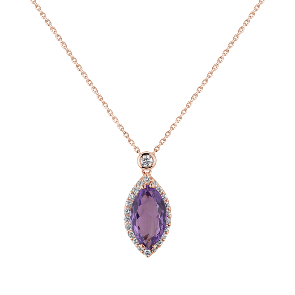 Diamond pendant with Amethyst Nariko