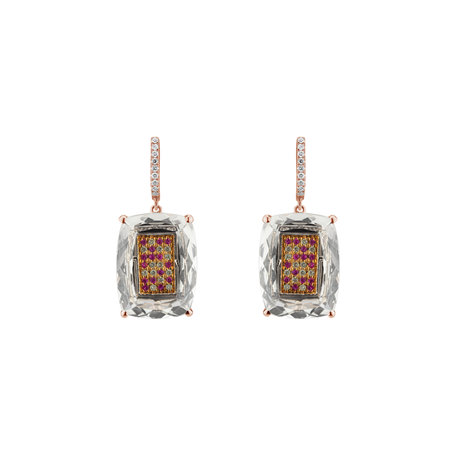 Diamond earrings, Topaz and Sapphire Laurice