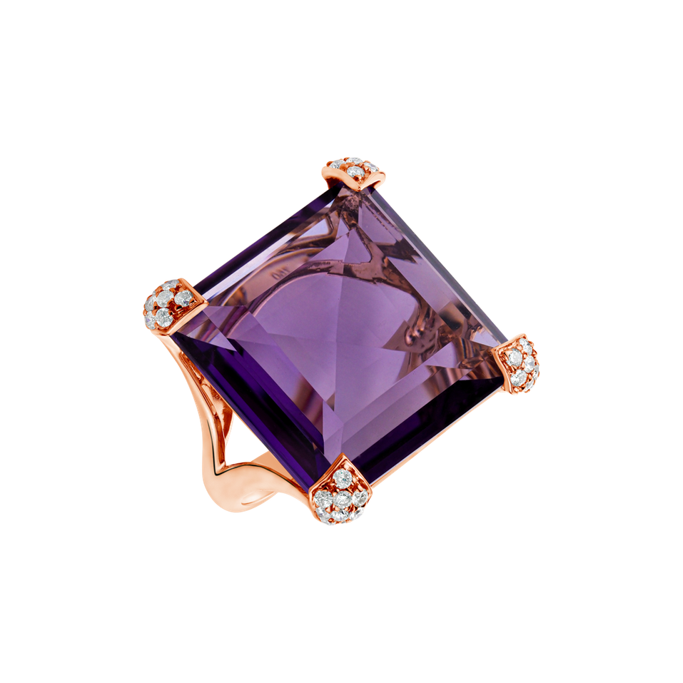 Diamond rings with Amethyst Anais