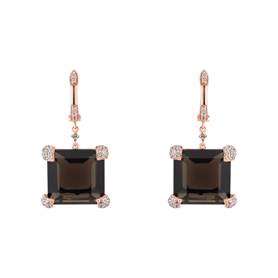 Diamond earrings with Quartz Briar