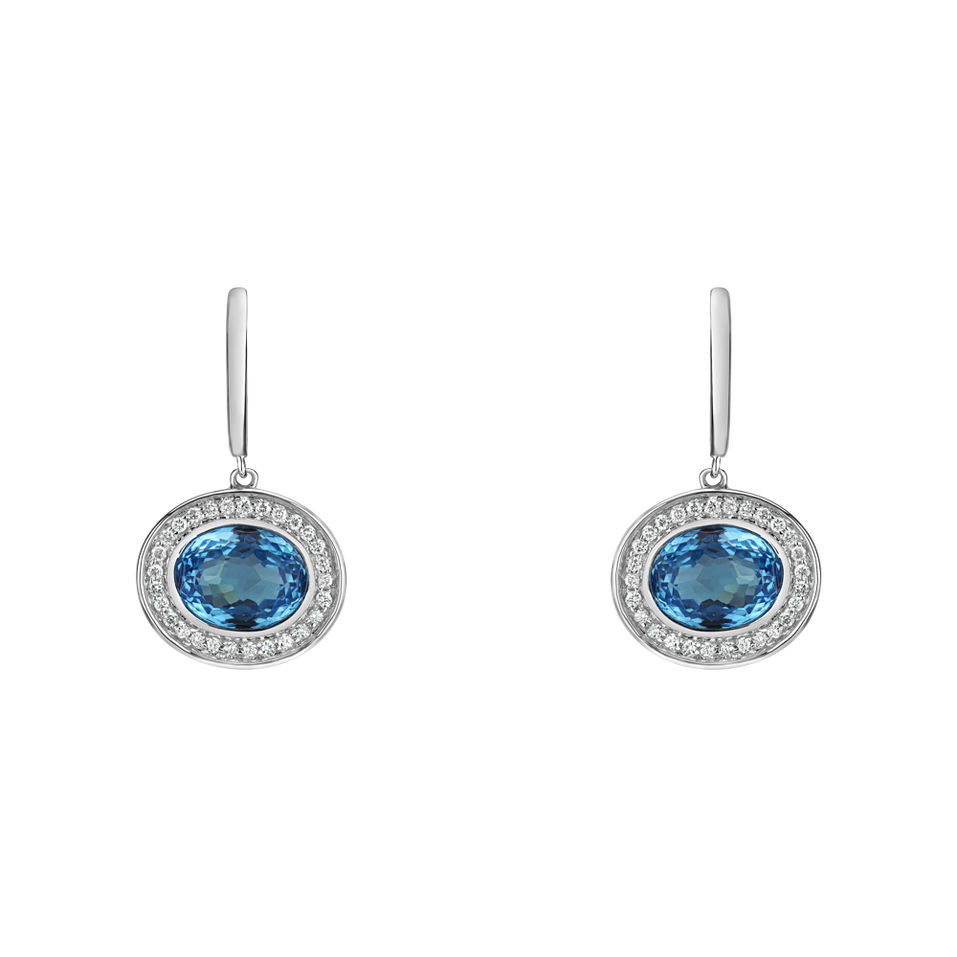 Diamond earrings with Topaz Ariella