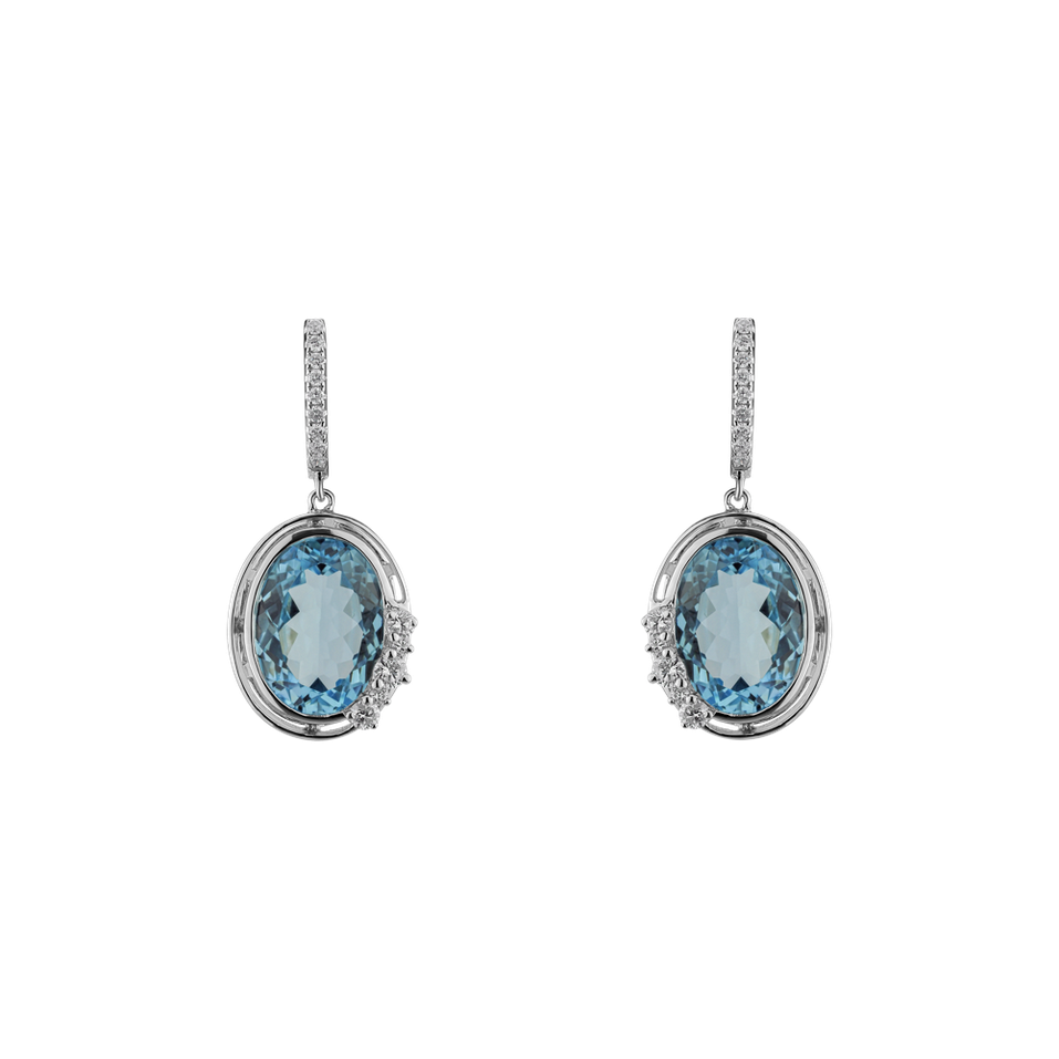 Diamond earrings with Topaz Larissa