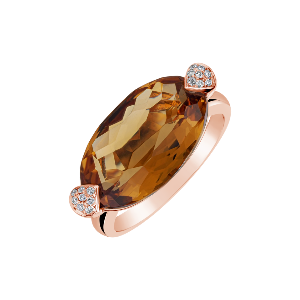 Ring with Citrine and diamonds Malédiction