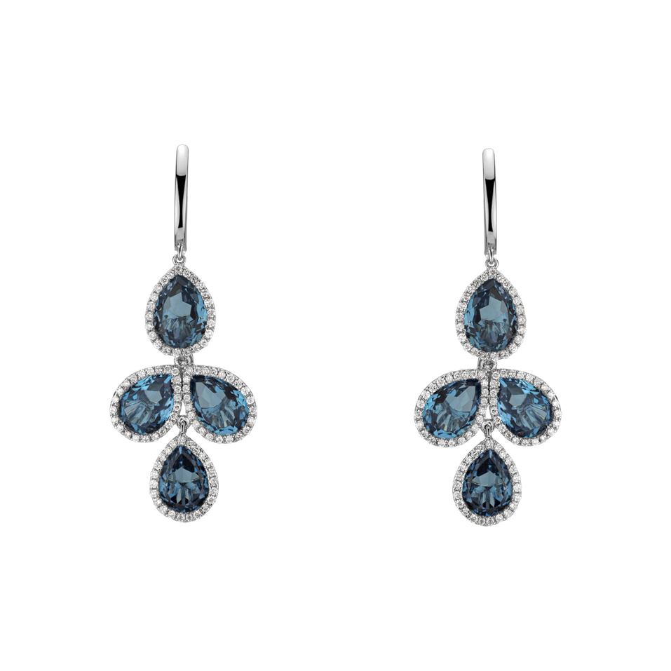 Diamond earrings and Topaz Mystic Rhapsody