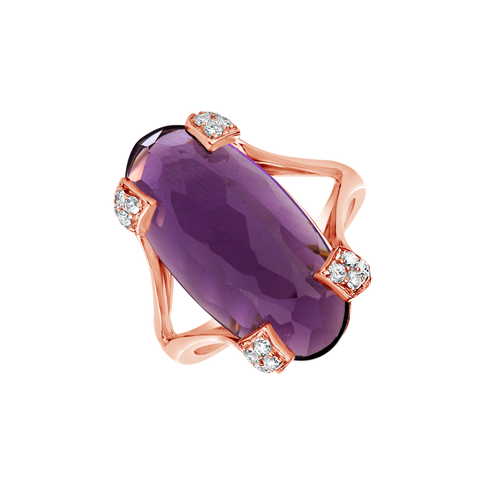 Diamond rings with Amethyst Charmaine