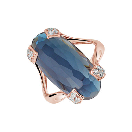 Diamond ring with Topaz Charmaine